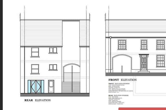 The front street elevation will remain essentially the same, and patio doors will be fitted at the back, replacing a garage door. Image: ABC planning portal