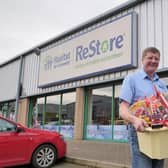 Councillor Martin Gregg, Chair of Environmental Services and Habitat Restore Lisburn Manager Niall McConkey.