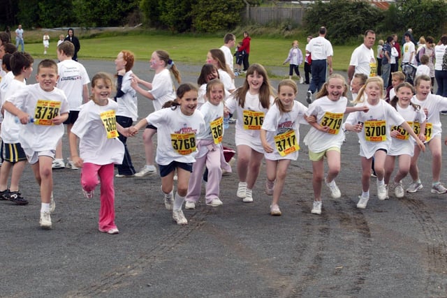 Downshire primary school runners taking part in the Lisburn Fun Run in 2007