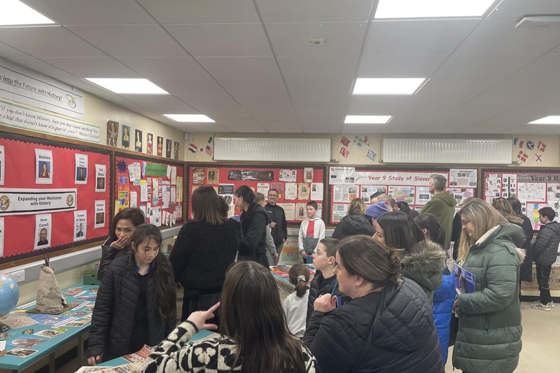 Visitors finding out about school life at Sperrin Integrated College in Magherafelt during its Open Event.