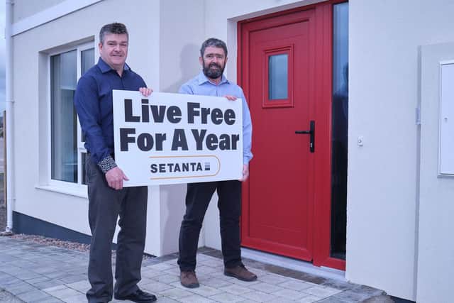 Launching the ‘Live Free for a Year’ campaign are brothers and Joint Directors of Setanta Construction Niall and Mark Gribbin.
