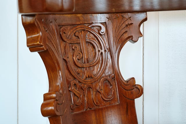 The century-old dining chairs come from a luxury P&O ocean liner.