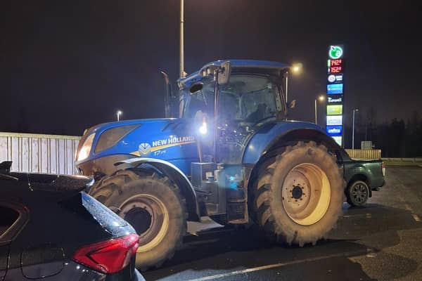 The driver of this tractor was fined and given penalty points for being on the M1. Picture: PSNI