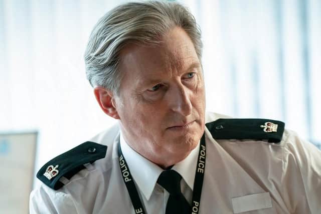 Adrian Dunbar as Superintendent Ted Hastings in the popular BBC series Line of Duty