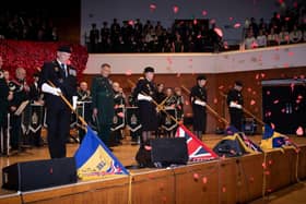 The Poppy Drop during the Royal British Legion’s Northern Ireland Festival of Remembrance.