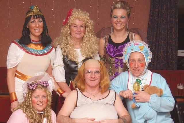 This group has a laugh at the Bertie Peacocks Youth Fancy Dress Party in the  Montra Club, Coleraine, in 2009.