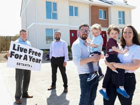 Niall and Mark Gribbin, Directors at Setanta Construction pictured with The Gallagher Family, Parents Courtney & Michael with their children Cillian and Liam.