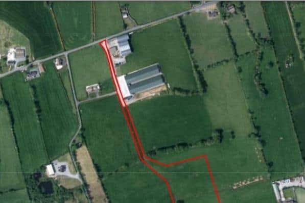 An aerial view of the proposed poultry shed