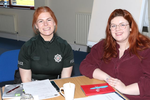 Const Joanna Cameron with Bethany Holmes at the Reference, Engagement and Listening (REaL) event.
