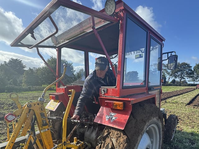 Eamon Cusack competing in the Classic Class at Listooder Ploughing Match