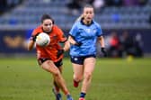 8 February 2025; Emily Druse of Armagh during the Lidl Ladies National Football League Division 1 match between Dublin and Armagh at Parnell Park in Dublin. Photo by Stephen McCarthy/Sportsfile