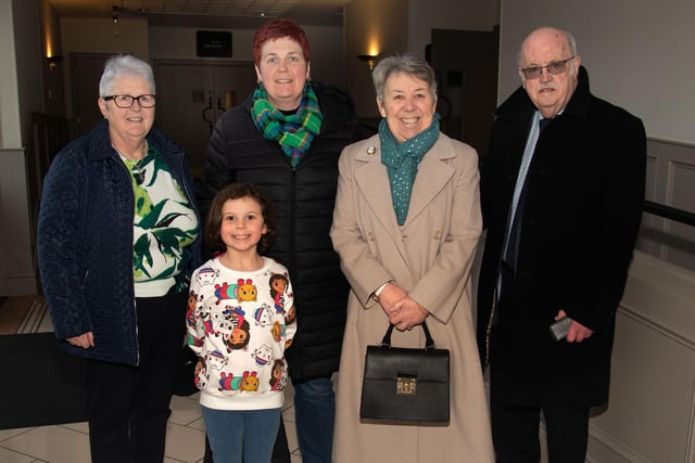 All smiles at the Seagoe Hotel on Mother's Day are from left, Carol Wright, Jorgie Forde (6), Jill Forde, Jennifer Lockhart and Melvyn Lockhart. PT11-262.