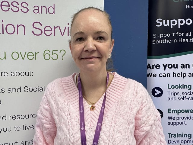 Pictured during the Virtual Dementia Tour and Autism Reality Experience mobile bus visit to Tandragee.