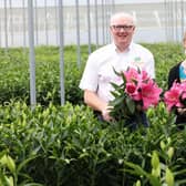 Portadown-based flower growers, Shane and Therese Donnelly at Greenisland Flowers have significantly increased supply to M&S. A supplier of scented stocks to M&S for over 20 years, Greenisland Flowers is one of the leading cut flower growers in Northern Ireland and as well as growing tulips and lilies for the retailer, has also enhanced its offering with the provision of a hand-tied packing service, with ninety percent of bouquets sold in M&S stores across Ireland hand-tied by the Greenisland team. Pictured l-r are Shane and Therese Donnelly from Greenisland Flowers.