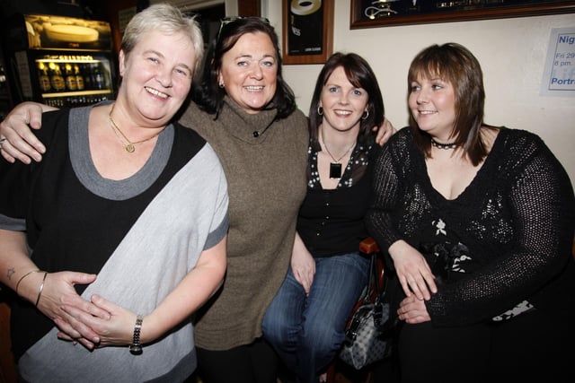 Pictured during the Portrush RNLI fundraising night at the races held in Portrush Yacht Club in 2008 are Jean McKeown, Irene Dickson, Nicola McFarland and Sophie Allen