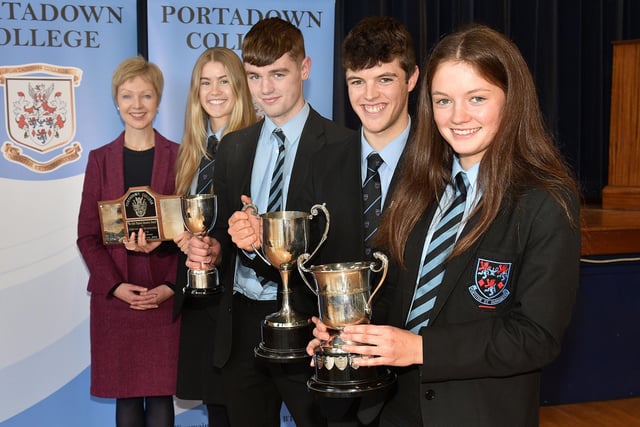Students who were awarded prizes for sport. PT49-219.