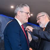 Jarlath Burns (left) succeeds Larry McCarthy (right) as GAA President. Pic: Ulster GAA