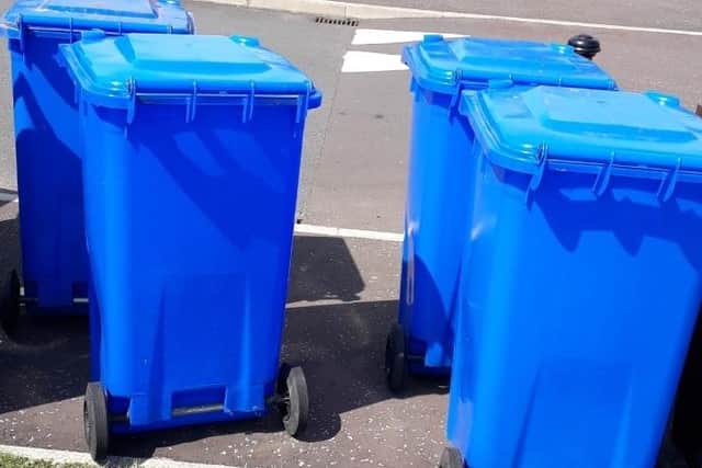 Councillors were told there is no income from material deposited in blue bins Pic:. Local Democracy Reporting Service