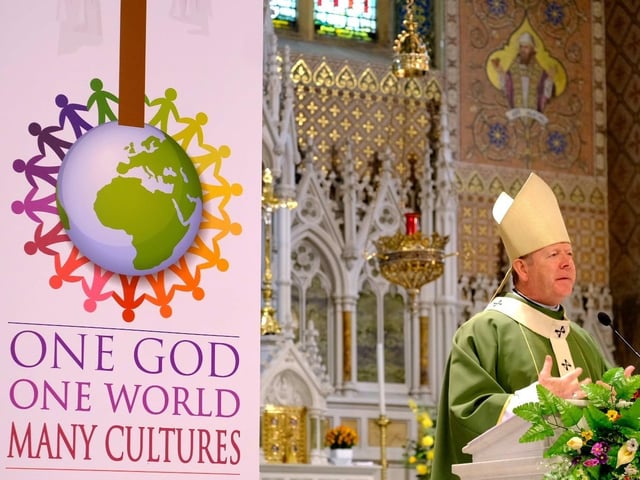 All Ireland Primate and Archbishop of Armagh Eamon Martin, who is also the Apostolic Administrator of Dromore, said 'Racism is a grave sin" while speaking at the International Mass at St Peter's Church in Lurgan, Co Armagh.
