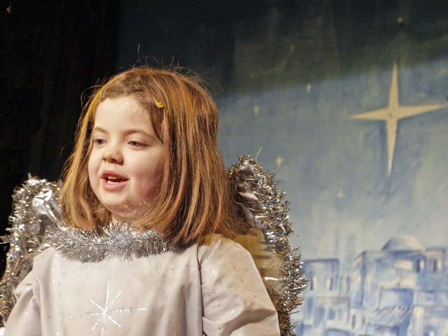 ANGELS STAR. Pictured is a young pupil from St Brigid's PS who took on the role of an Angel in the school's Christmas Play in 2008