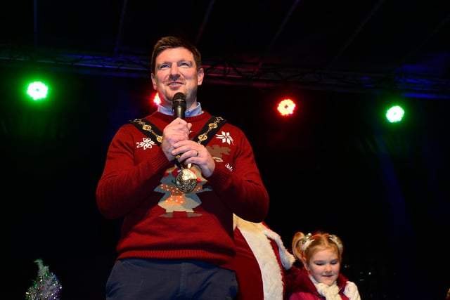 Lisburn Mayor Councillor Scott Carson welcomed everyone to the switching on of the city's Christmas lights