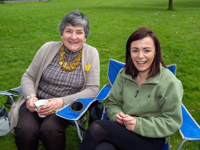 Georgina Maginn, left, and her daughter, Mary Watson pictured at Sunday's Shankill Parish Picnic in the Park. LM19=208.
