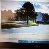 Image of the proposed view of the new hotel from Antrim Road.
