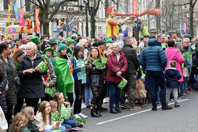 The city centre was packed with spectators for the parade.