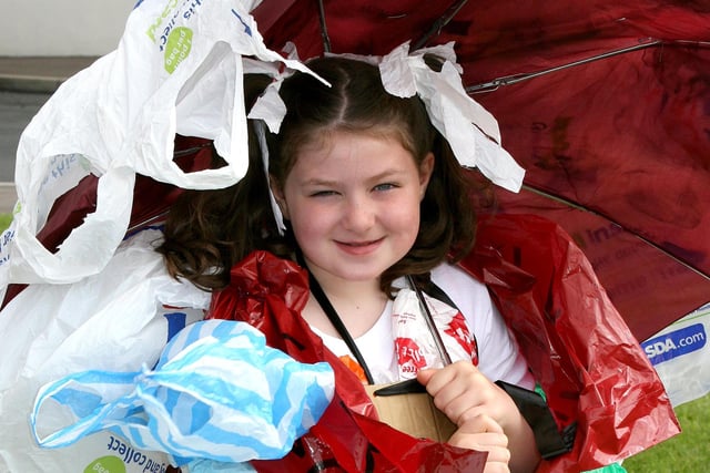 Melissa Park dressed as a bag lady for the fancy dress competition at the Red Sails Festival parade in Portstewart in 2008.