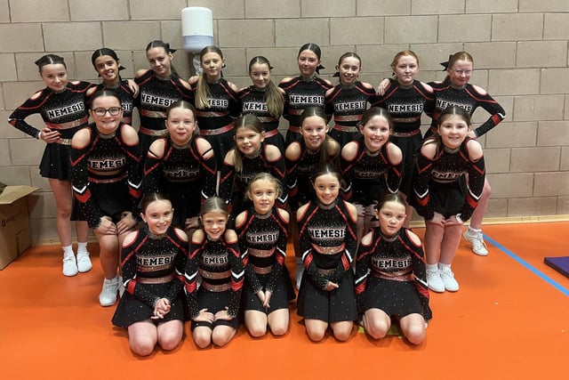 One of the Nemesis Dance and Cheer groups who competed at Antrim.
