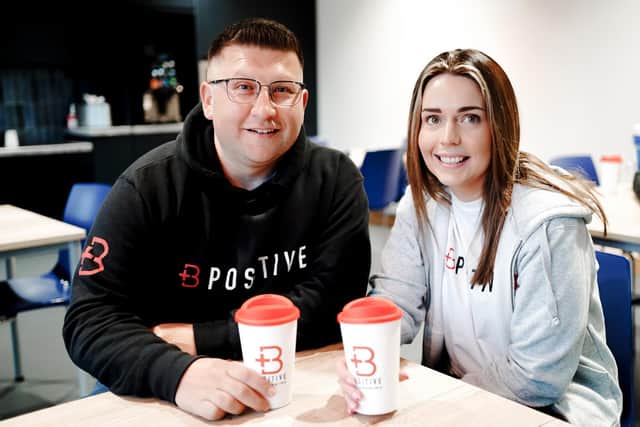 David (left) and Sara Watson (right), founders of charity B Positive. Picture: NIE Networks