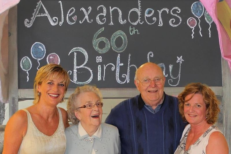 Founders Norman and Iris Alexander with daughters Suzanne and Johanne as they celebrated 60 years in business 10 years ago