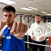 Dominic Donegan with trainer Iain Mahood. Pic: Contributed.