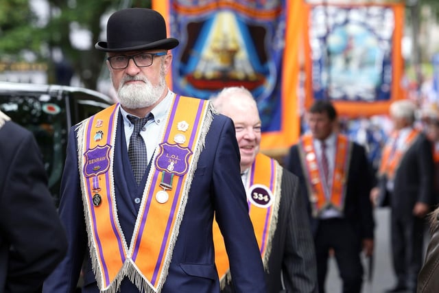 On parade with LOL 334 during the Twelfth parade in Gilford, Co. Down.