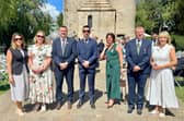 Pictured at the Service of Remembrance at the Ulster Tower on Wednesday 1 July - the 110th anniversary of the first day of the Battle of the Somme in 1916 - are, from left: Elizabeth Reaney (ABC Council Director of Regulatory Services, Facilities and Assets), Councillors Joy Ferguson, Scott Armstrong, Robbie Alexander, Julie Flaherty and Aldermen Ian Burns and Margaret Tinsley. Picture: supplied by ABC Borough Council.