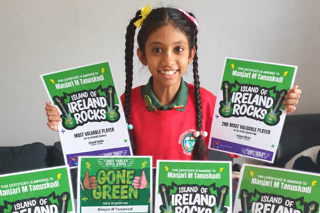 Manjari (10) secured the number two spot in the Times Tables Rock Stars competition. Photo: supplied
