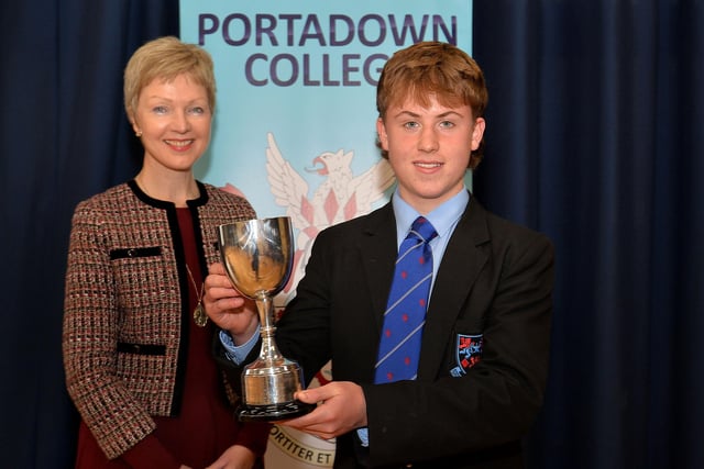 Students who were awarded prizes for Sport at Portadown College Prize Day