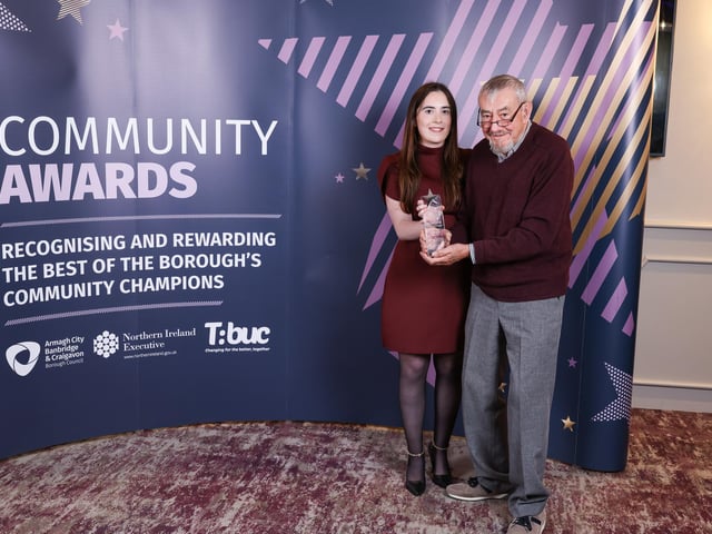 Winner of the Lifetime Achievement Award, sponsored by the Belfast Telegraph, George James.