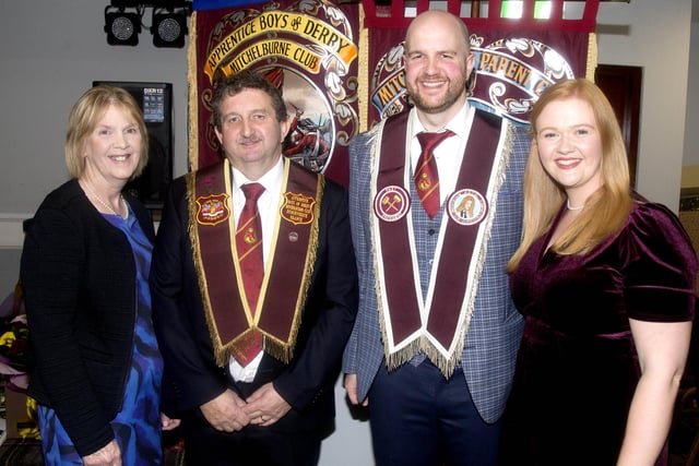 The Brown Family - Annie, Brian Senior, Brian Junior and Julie pictured the Dunseverick Mitchelburne Club Apprentice Boys of Derry 90th Anniversary Celebration Dinner