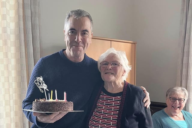 Actor Jimmy Nesbitt surprised everyone at a recent get-together of REACH Portrush and also took time to wish Maureen Cargin a very happy birthday. Credit REACH