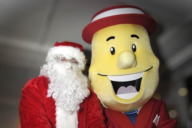 Santa and Mr Tayto at the Tandragee lights event.