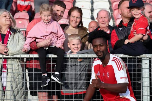 The Portadown players took time after the game to sign autographs and get selfies with the sea of smiling faces