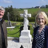 Joe Mahon and Mary Gillen in the graveyard of Forth Chapel. Credit: ITV