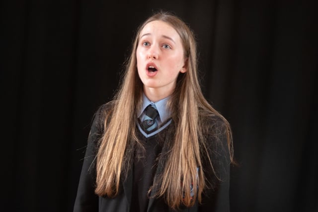 Amelia Bell takes first place in the Confined Vocal section at Portadown Music Festival on Thursday afternoon. PT15-236.