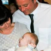 Portadown Ulster Unionist Councillor Julie Flaherty, who sits on Armagh, Banbridge and Craigavon Council, campaigned to have the Childrens Funeral Fund set up in Northern Ireland. She is pictured here with her husband Wayne and their little boy Jake who sadly died aged two years old. Credit: Julie Flaherty