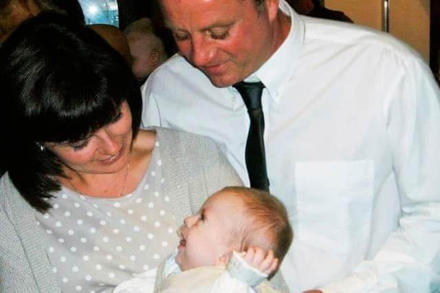 Portadown Ulster Unionist Councillor Julie Flaherty, who sits on Armagh, Banbridge and Craigavon Council, campaigned to have the Childrens Funeral Fund set up in Northern Ireland. She is pictured here with her husband Wayne and their little boy Jake who sadly died aged two years old. Credit: Julie Flaherty
