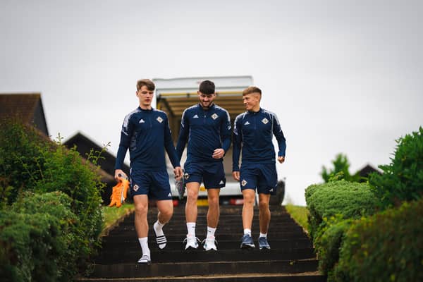 Aaron Donnelly, Lee Bonis and Callum Marshall are involved with their first NI senior camp. (Pic @NorthernIreland).