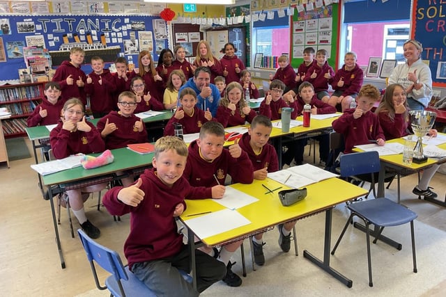 Management staff from Coleraine FC were delighted to spend several hours at Millburn Primary School