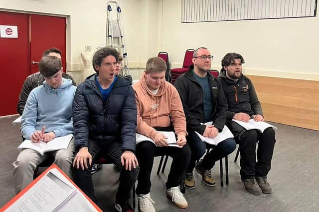 Rehearsals are in full swing for Lisnagarvey Operatic Society's production of Guys and Dolls, which will be staged at the Island Hall this April. Pic credit: LODS