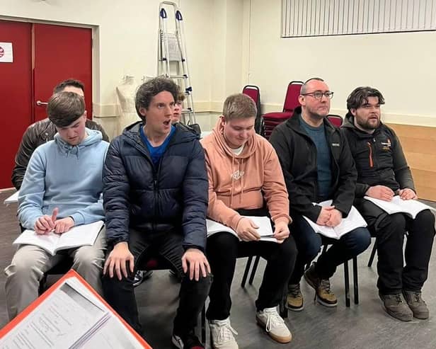 Rehearsals are in full swing for Lisnagarvey Operatic Society's production of Guys and Dolls, which will be staged at the Island Hall this April. Pic credit: LODS